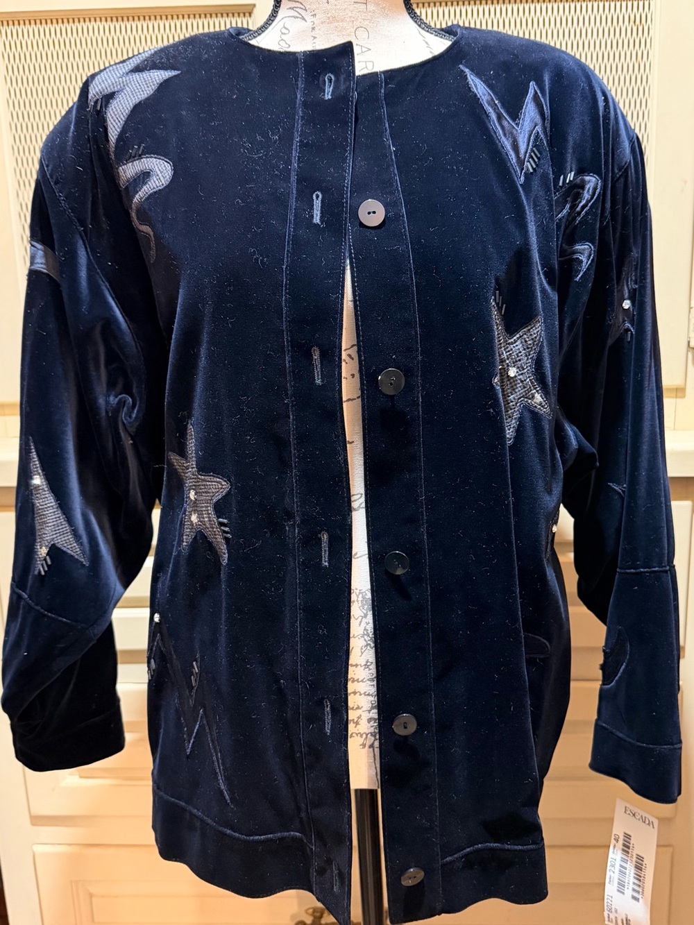 Vintage Escada by Margaretha Ley “Midnight Sky” Celestial Velvet Jacket